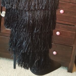 Shoe dazzle fringe boots 9.5
